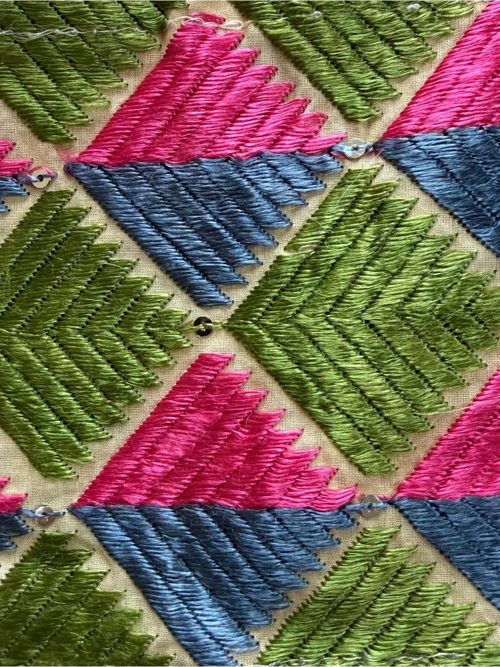Vintage Embroidered Bed Runner Bed Scarf 37x92 Sequin Boho Textile Decor